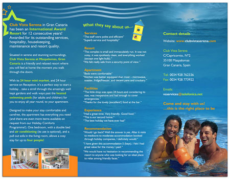 Club Vista Brochure Outside